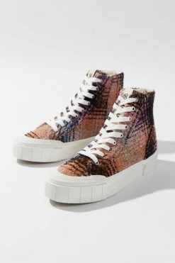 Wholesale ???? Women's Good News Juice High Top ???? Sneaker Orange Checkered ????
