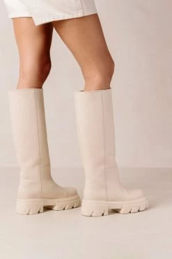 Cheapest ???? Women's ALOHAS Katiuska Leather Knee High Platform Boot Ivory ???? -Vagabond Shoemakers Sales unnamed file 1206
