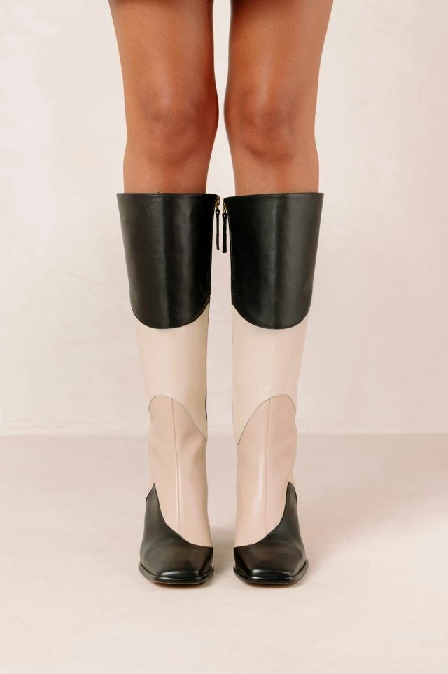 Coupon ???? Women's ALOHAS East Patchwork Leather Knee High Boot Patchwork Kaleidoscope Black ???? 5 Coupon ???? Women's ALOHAS East Patchwork Leather Knee High Boot Patchwork Kaleidoscope Black ???? - Image 3