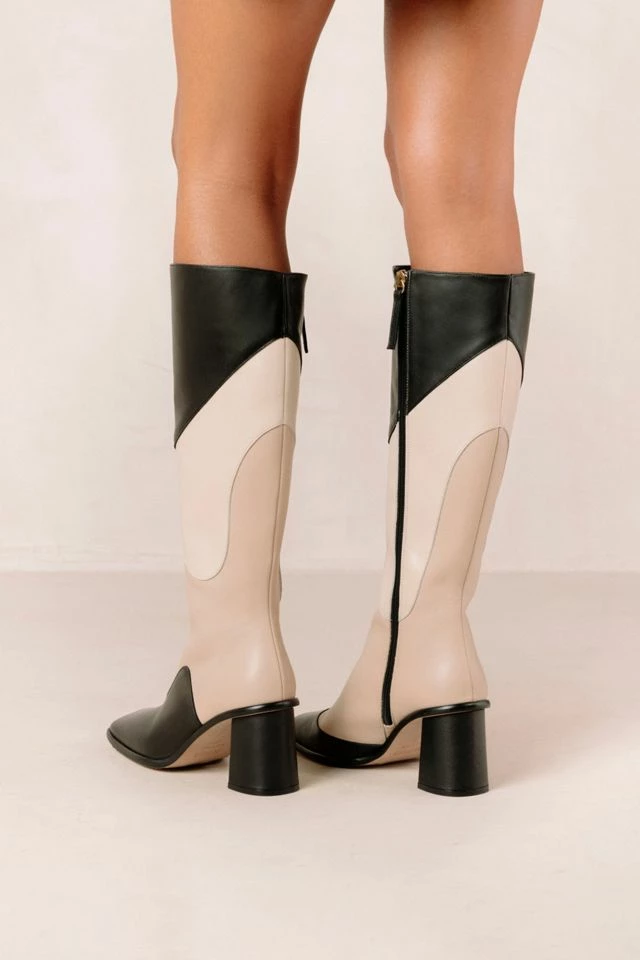 Coupon ???? Women's ALOHAS East Patchwork Leather Knee High Boot Patchwork Kaleidoscope Black ???? 6 Coupon ???? Women's ALOHAS East Patchwork Leather Knee High Boot Patchwork Kaleidoscope Black ???? - Image 4