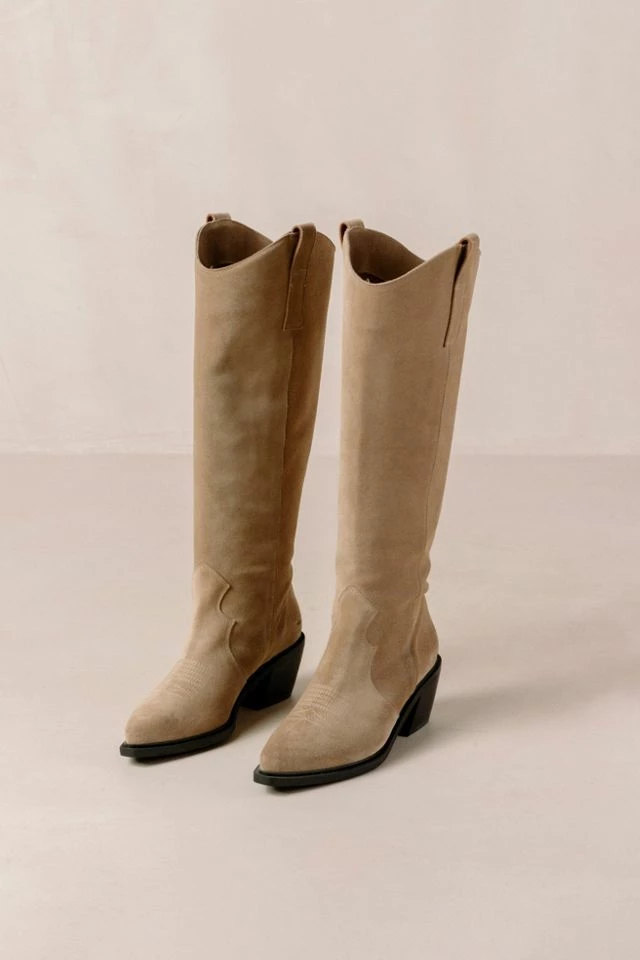 Promo ???? Women's ALOHAS Mount Suede Cowboy Boot Suede Desert Taupe ???? 6 Promo ???? Women's ALOHAS Mount Suede Cowboy Boot Suede Desert Taupe ???? - Image 4