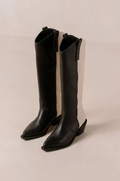 Outlet ???? Women's ALOHAS Mount Leather Cowboy Boot Black Cream ???? -Vagabond Shoemakers Sales unnamed file 1278