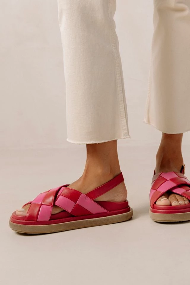 Cheap ???? Women's ALOHAS Marshmallow Leather Checkered Slingback ???? Sandal Scacchi ???? Lipstick Red Magenta ???? 6 Cheap ???? Women's ALOHAS Marshmallow Leather Checkered Slingback ???? Sandal Scacchi ???? Lipstick Red Magenta ???? - Image 4