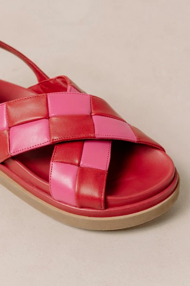Cheap ???? Women's ALOHAS Marshmallow Leather Checkered Slingback ???? Sandal Scacchi ???? Lipstick Red Magenta ???? 7 Cheap ???? Women's ALOHAS Marshmallow Leather Checkered Slingback ???? Sandal Scacchi ???? Lipstick Red Magenta ???? - Image 5