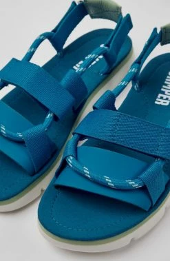 Best Sale ???? Women's Camper Oruga Cord Leather ???? Sandal Blue ????