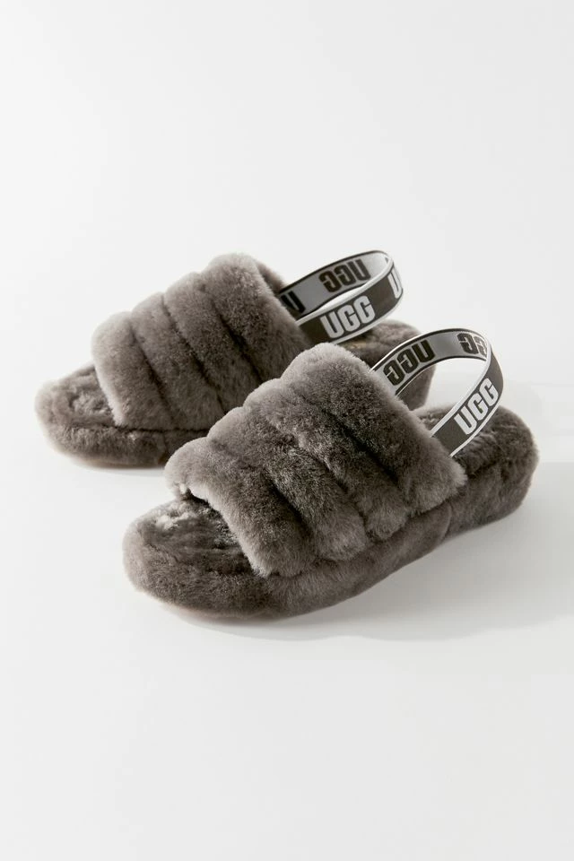 Best Sale ???? Women's UGG Fluff Yeah Slide ???? Sandal Charcoal ⌛ 5 Best Sale ???? Women's UGG Fluff Yeah Slide ???? Sandal Charcoal ⌛ - Image 3