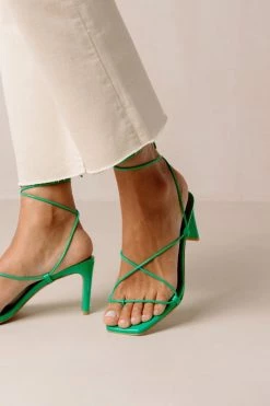 Brand new ???? Women's ALOHAS Bellini Leather Strappy Heel Neon Green ????