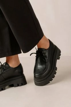 Dr. Martens Sales 14 Budget ???? Women's ALOHAS Tycoon Leather Platform Lace-Up Loafer Black ✔️