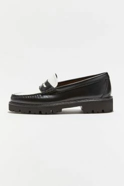 Cheapest ???? Women's G.H. Bass Whitney Weejuns Super Lug Loafer Black + White ???? -Vagabond Shoemakers Sales unnamed file 1872