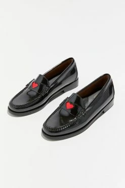 Top 10 ???? Women's G.H. Bass Whitney Emoji Weejun Loafer Black + Red Heart ????