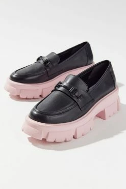 Top 10 ⭐ Women's Steve Madden Trifecta Platform Loafer Black + Pink ✨