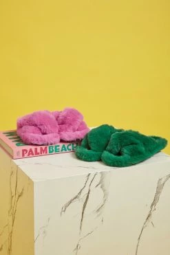 Best deal ???? Women's APPARIS Biba Faux Fur Slippers Verdant Green ????