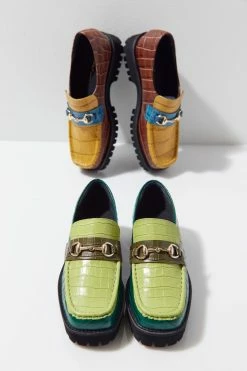 Coupon ???? Women's Intentionally Blank HK-2 Croc Loafer Green Multi ????