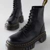 Cheapest ✔️ Women's Dr. Martens Audrick Nappa Lux Leather Platform Boot Black ????