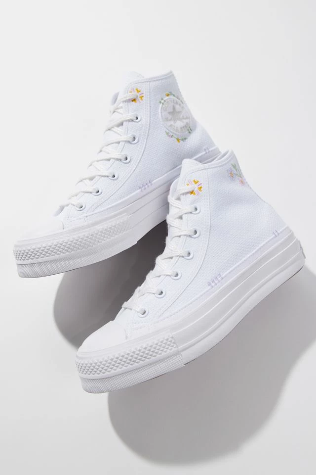 Outlet ???? Women's Converse Chuck Taylor All Star Autumn Embroidery Lift Platform ???? Sneaker White + Moonstone Violet + Mouse ???? 4 Outlet ???? Women's Converse Chuck Taylor All Star Autumn Embroidery Lift Platform ???? Sneaker White + Moonstone Violet + Mouse ???? - Image 2