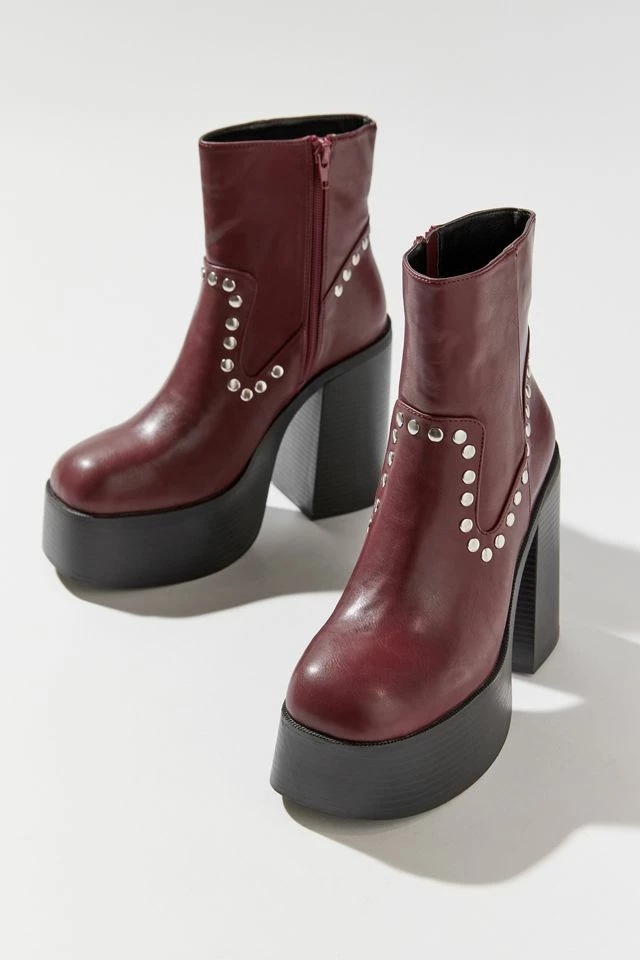 Top 10 ???? Urban Outfitters ???? Women's UO Noreen Studded Platform Boot Maroon ???? 6 Top 10 ???? Urban Outfitters ???? Women's UO Noreen Studded Platform Boot Maroon ???? - Image 4