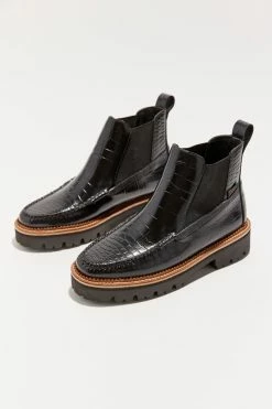 Discount ???? Women's G.H. Bass Croc Chelsea Boot Black ????