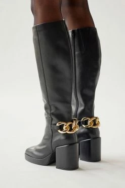 Hot Sale ✔️ Women's Seychelles No Love Lost Chain Tall Boot Black ????
